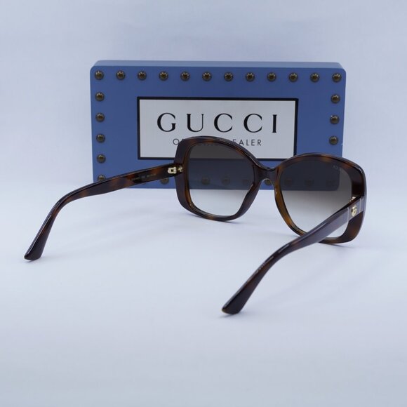 Gucci GG0762S 002 Square Sunglasses - Havana / Brown Gradient main image 9